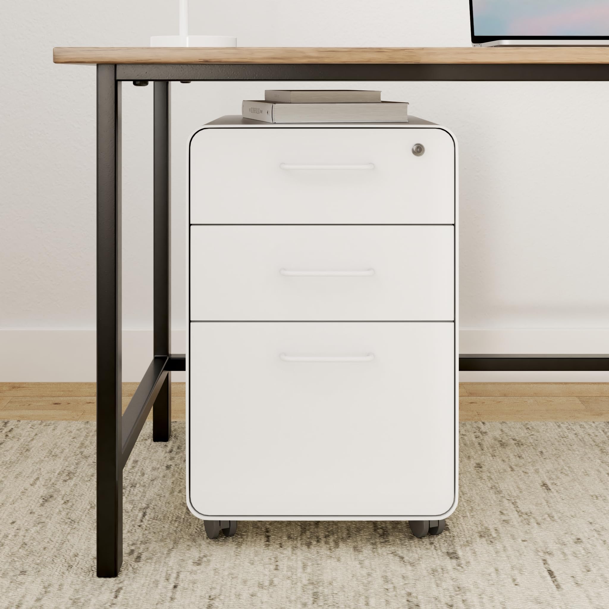 Amazon.com: Poppin Stow 3-Drawer Rolling File Cabinet - White. 2
